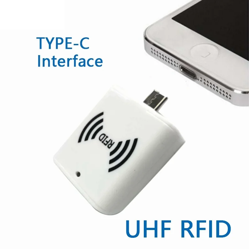 

860-960mhz Portable Handheld UHF RFID OTG Reader Tag Label Detect range1M For Android Type-c interface with APK and SDK