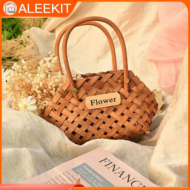 

Wicker Baskets 2023 Wicker Or Bamboo Storage Basket Cachepot Organization Storage Flower Basket Multifunctional Decorative Girl