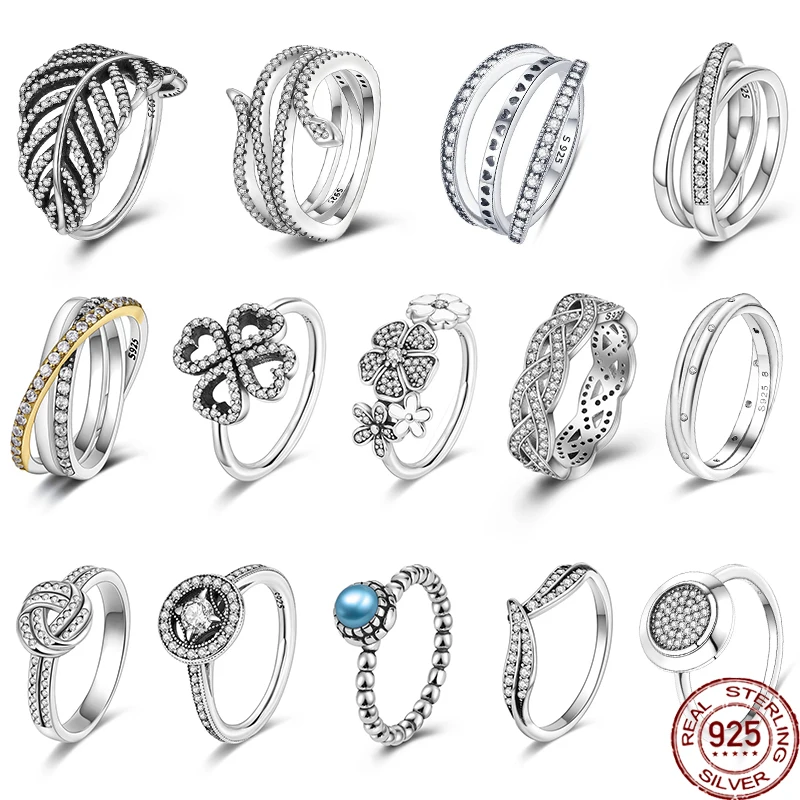 

Original 925 Sterling Silver Ring 2022 Advanced Atmosphere Fashion Jewelry Rings Crystal Women's Wedding Gift Jewelry S925 Logo