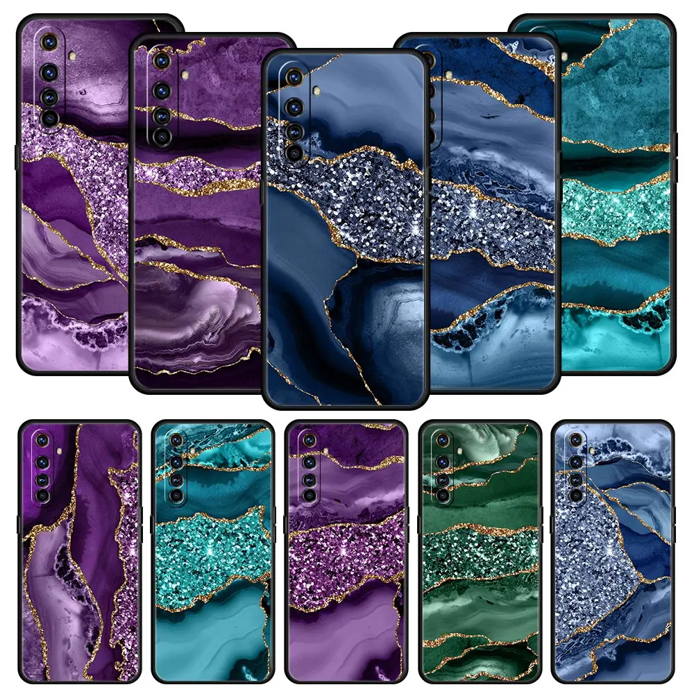 

Marble Agate Pattern Phone Case For OPPO Realme 9 8 7 6 GT2 Pro Plus 5G Cover Realme C25 C21 C11 C3 8i 9i Soft Silicone Coque