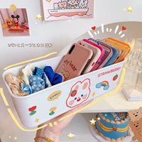Cute Desktop Sundries Storage Baskets Box Cosmetics Snacks Mobile Phone Case Storage Boxes Household Kawaii Storage Organizer