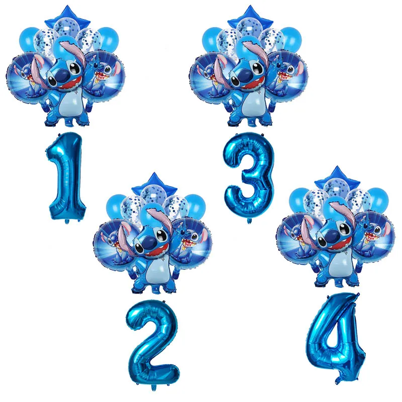 Воздушные шары в виде цифр украшение для дня рождения из латекса синие шарики