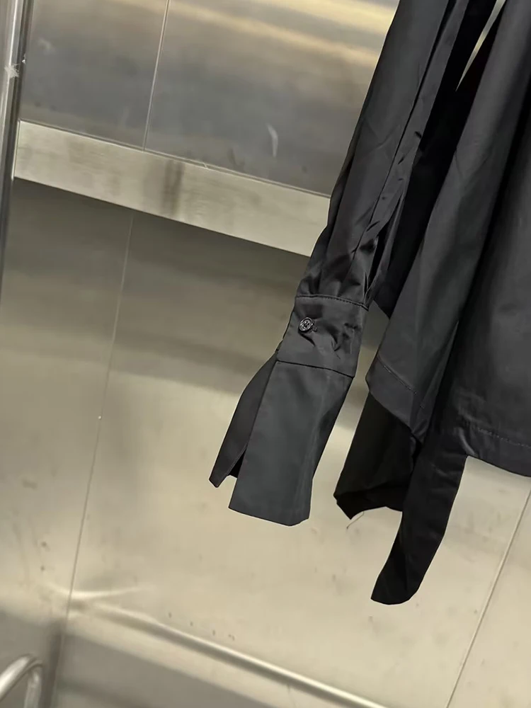 Свободные минималистичные однотонные рубашки VGH для женщин Лоскутная