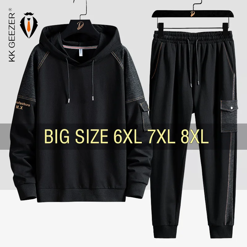 

Men dies Set Sweatsirts 5XL 6XL 7XL 8XL Plus Size 68% Cotton Streetwear ded Sportswear Fleece Tracksuit Autumn ip op