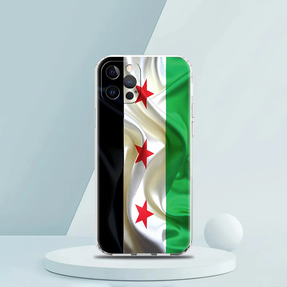 Мягкий прозрачный чехол для телефона с сирийским флагом iPhone 13 12 11 Pro Max X XR 8 7 Plus SE 2020