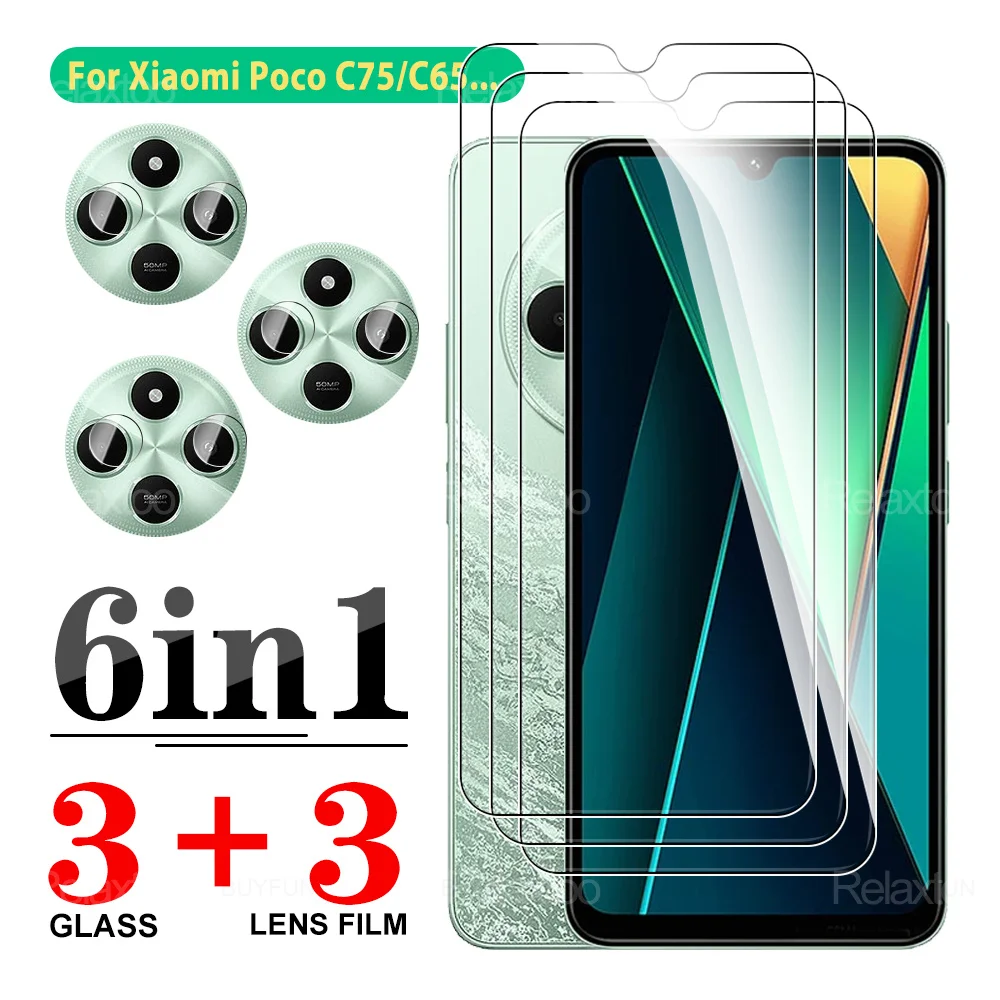 Защитное стекло для объектива 6в1 PocoC75 M6 Xiaomi Redmi 14C 13C 13 12 13R 12C Mi Poco C75 C65 C61 Защитная