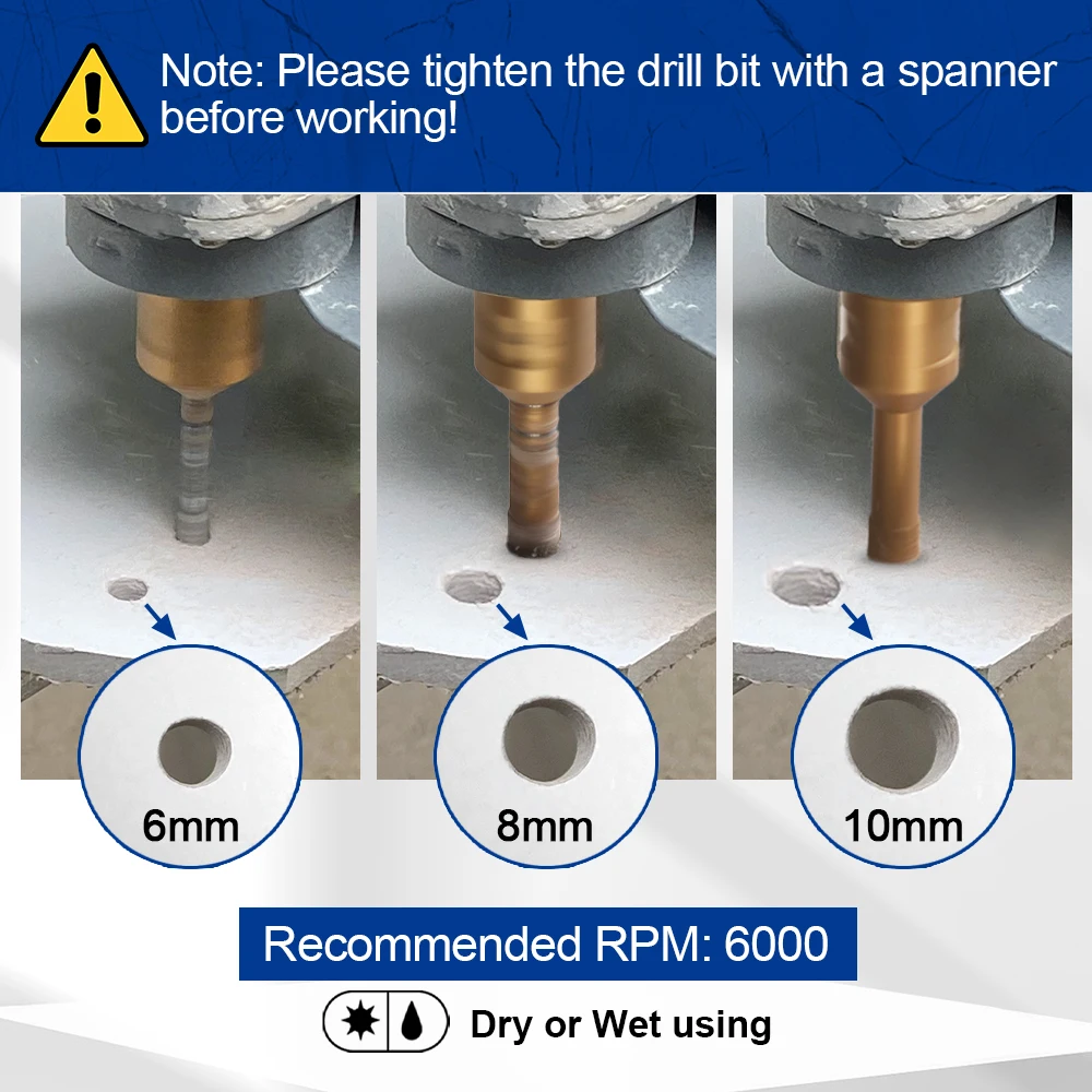 Алмазные буровые долоты SHDIATOOL для отверстий под мрамор фарфор керамику гранит М14