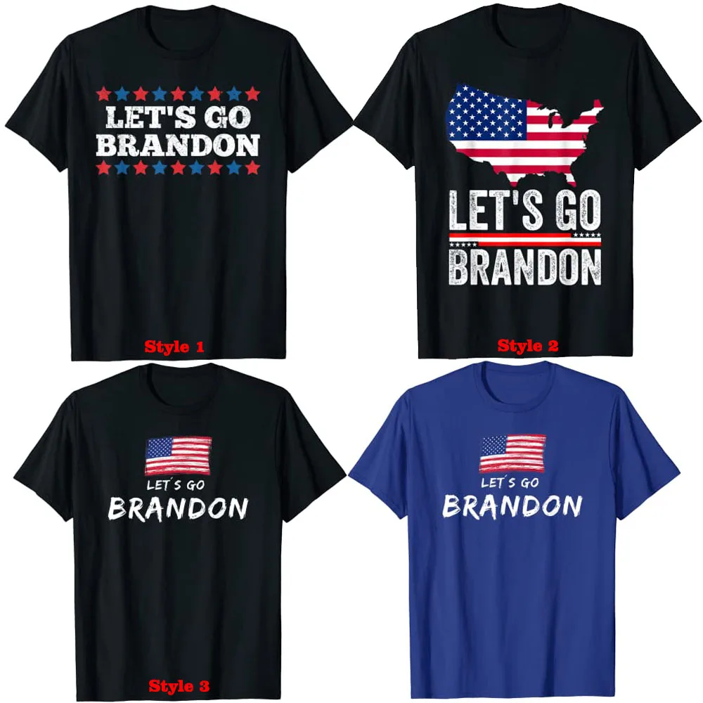 

Let's Go Brandon US Flag Funny Anti Bien Club Graphic T-Shirt Men Clothing