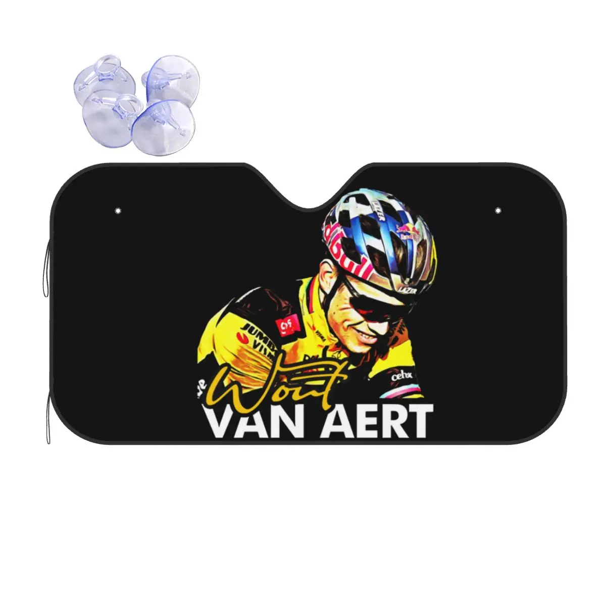 

Wout Van Aert Retractable Sunshade Windscreen 70x130cm Belgian Cyclist Racer Foils Sunshade Visor UV Protector