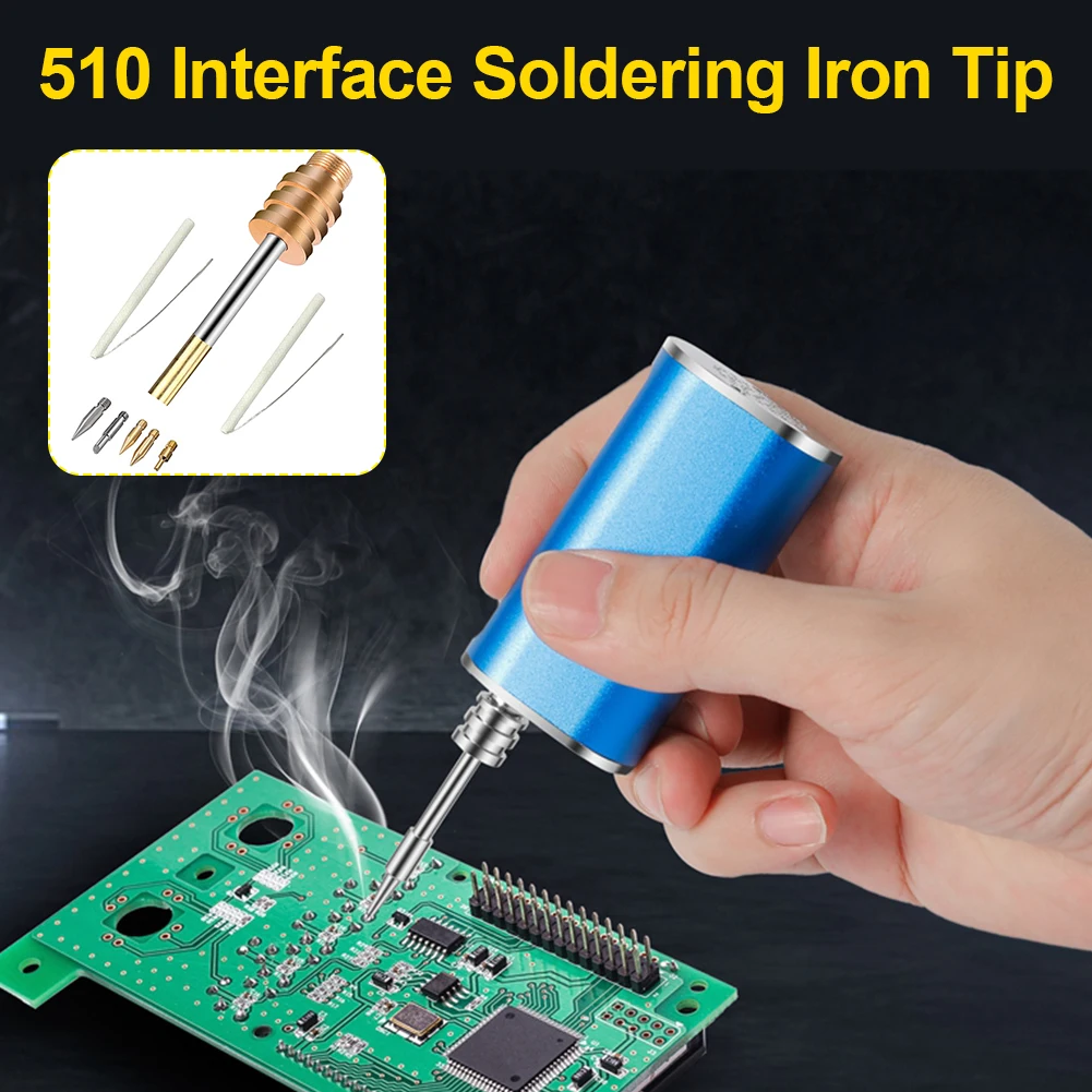 

Soldering Iron Tips Set USB Soldering Iron Tip with 1 Iron Rod 5 Cutter Head / Horseshoe-Shape Tips Welding Tools