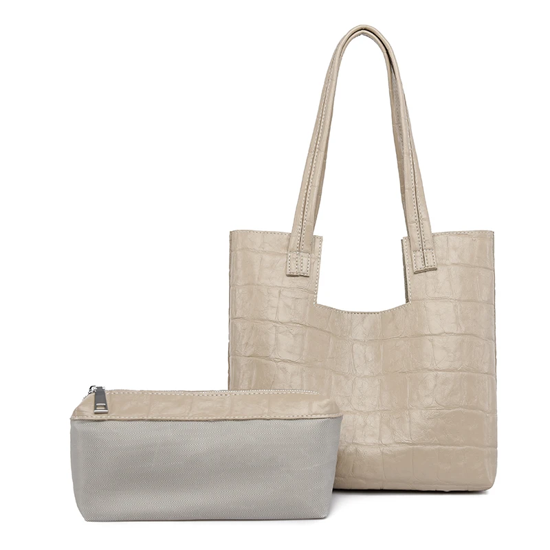 

Women's Large Capacity Shoulder Bag Separate Inner Pocket Handbag Luxury Designer Shopping Bag Ladies Casual Tote Free Shipping