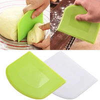 2pcs plastic dough scraper cream smooth cake spatula baking pastry tools kitchen butter knife dough cutter baking pastry tools