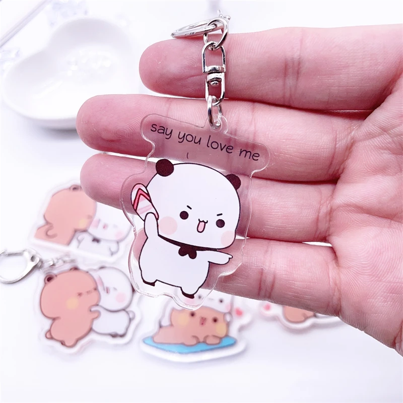 Милый Двойной Искусственный Акриловый Бело-серый Кулон Bubu Dudu Для Сумки