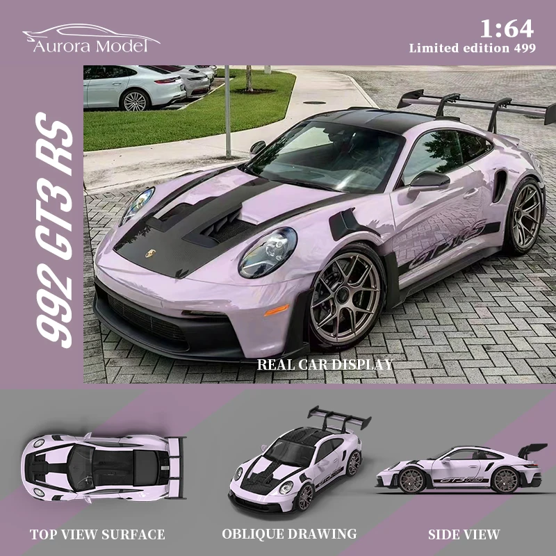 Модель Aurora 1:64 911 992 GT3 RS Ice Berry окрашенная порошковой фигуркой модель из сплава