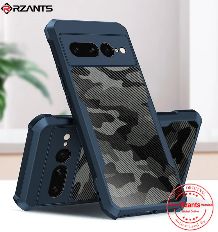 

Rzants For Google Pixel 7 Pro Case Hard Camouflage Cover TPU Frame Bumper Half Clear Phone Shel