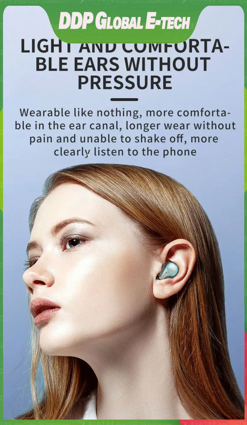 

Wireless Music Headsets Stereo Tws Earphone In Ear 5.1 Earphone M9-18 Waterproof Touch Earplugs