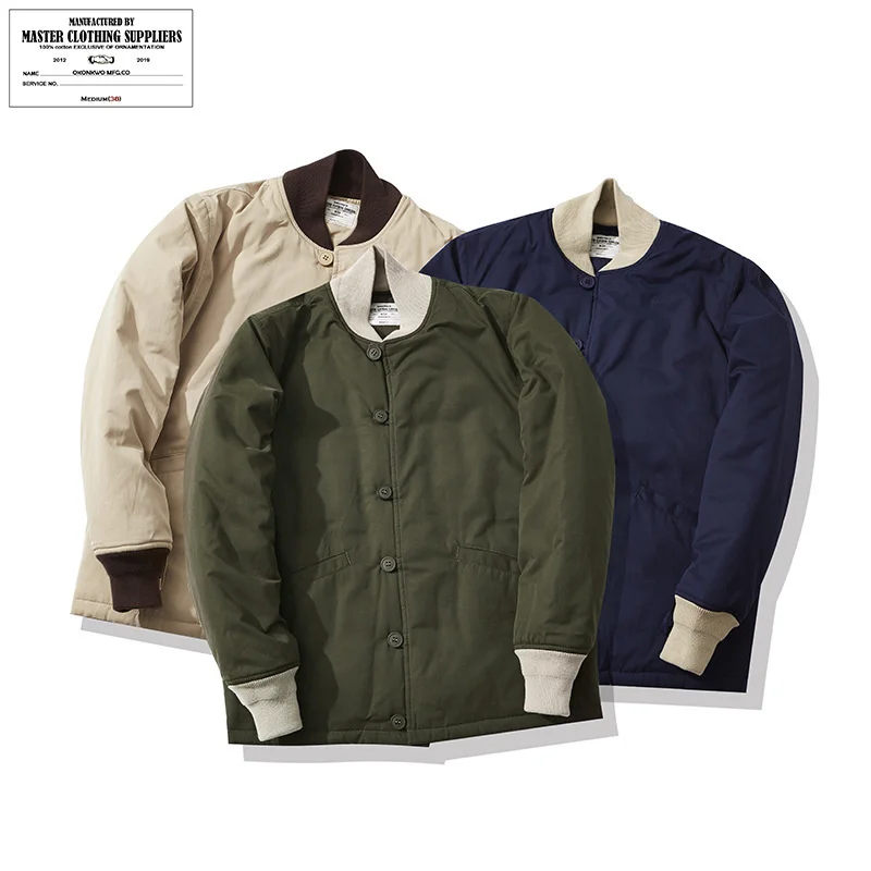 

Okonkwo Бейсбольный воротник M43 куртка с хлопковой подкладкой Мужское пальто для активного отдыха кемпинга езды на велосипеде туризма боевые спортивные инструменты кардиган