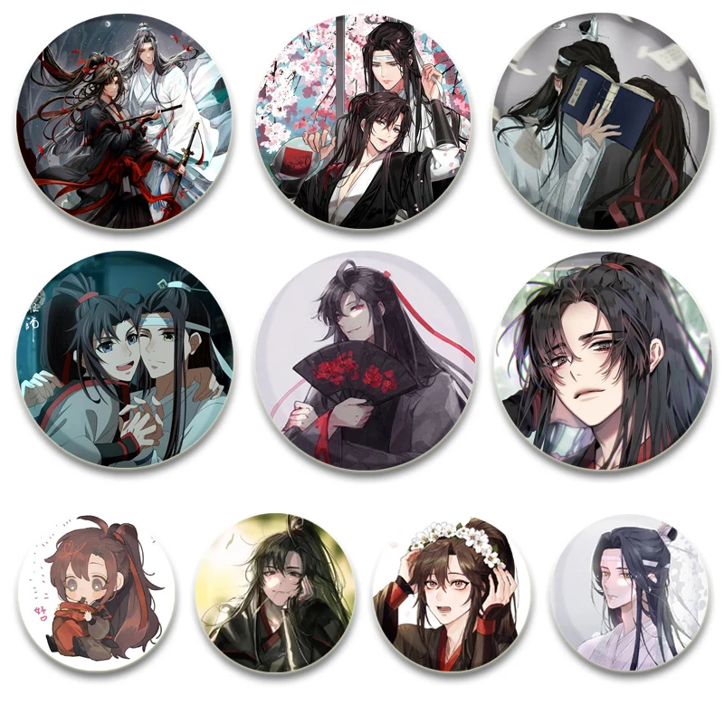 Эмалированные штифты Mo Dao Zu Shi аниме-броши Lan Zhan Wei Ying Wangji Wuxian Мультяшные аксессуары