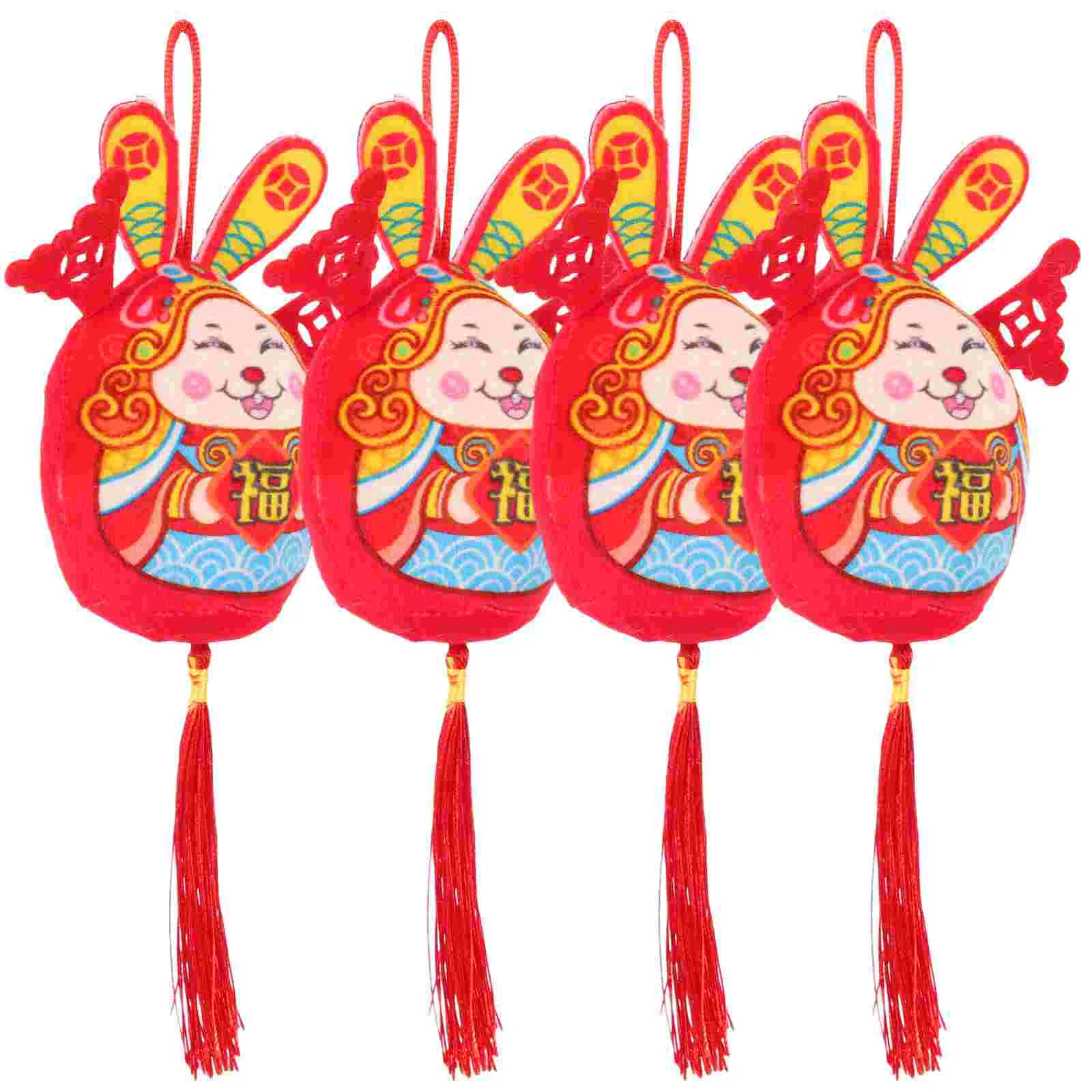 

Plush Rabbit Chinese Year Stuffeddoll New Easter Zodiac Bunny Ornamentsof The Hanging Mascot Car Rabbit Year Mascot Doll Toy