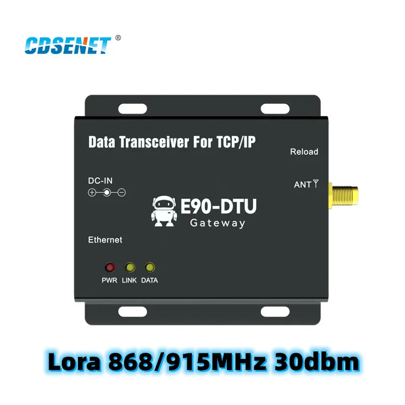 LoRa SX1268 Ethernet Wireless Modem 868MHz 915MHz 30dBm 10KM CDSENET E90-DTU(900SL30-ETH)-V2.0 Transparent Transmission Gateway