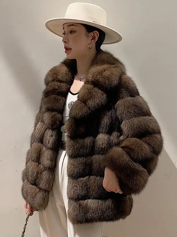 2024 зимняя новая импортная русская верхняя одежда из меха норки Zibeline Starry Sky