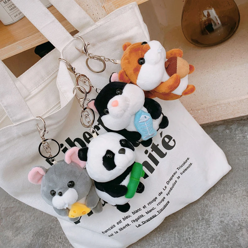 

1pc милый каваи панда плюшевый мультфильм мультфильм мягкий фаршированный животный кейринг плюшевые кукол кулонная кулона рюкзак