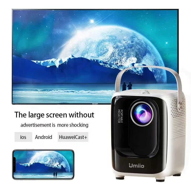

New Product Portable Intelligent Projector Full HD 1080P UMIIO A007 Suitable for Outdoor Meetings and Home Theaters