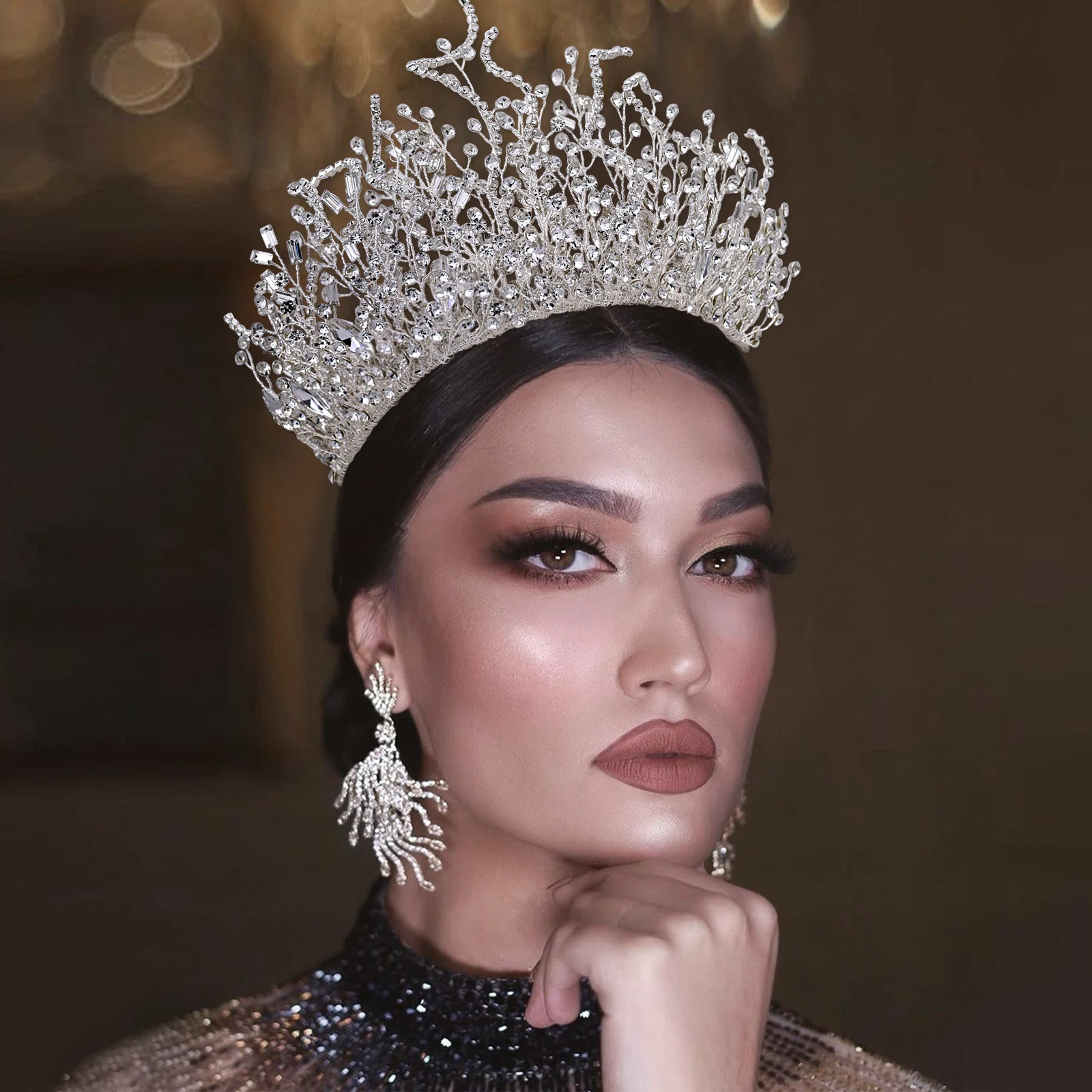 

Princess Tiara Hair Accessories Wedding Tiara Rhinestone Bridal Headwear Crystal Headband Women Headdress Bridal Hair Jewelry