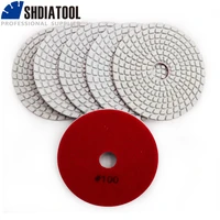 diatool 6pcs 4 100 diamond flexible wet polishing pads for stone ceramic tile white bond no color fade sanding discs