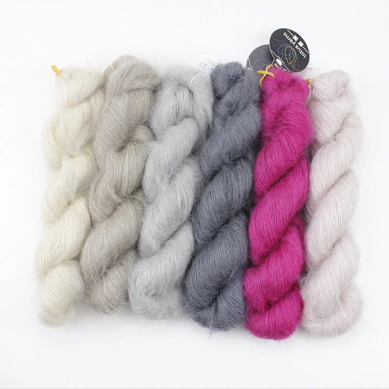 50g Soft Silk Mohair Yarn Hand Knitting Crochet  DIY Sweater Shawl Scarf Thread High Quality