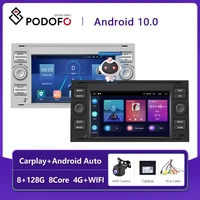 podofo 7 2 din car radio multimedia player android 9 0 2 din gps autoradio for transit fiesta focus galaxy mondeo fusion c max
