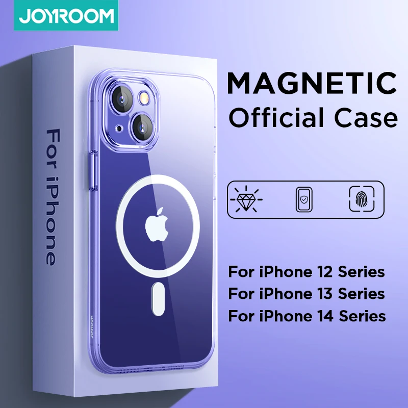 

Joyroom Transparent Magnetic Case For 14 13 12 Pro Max Cover For iPhone 14 Pro Max Case Wireless Charger Magnet Back Cover