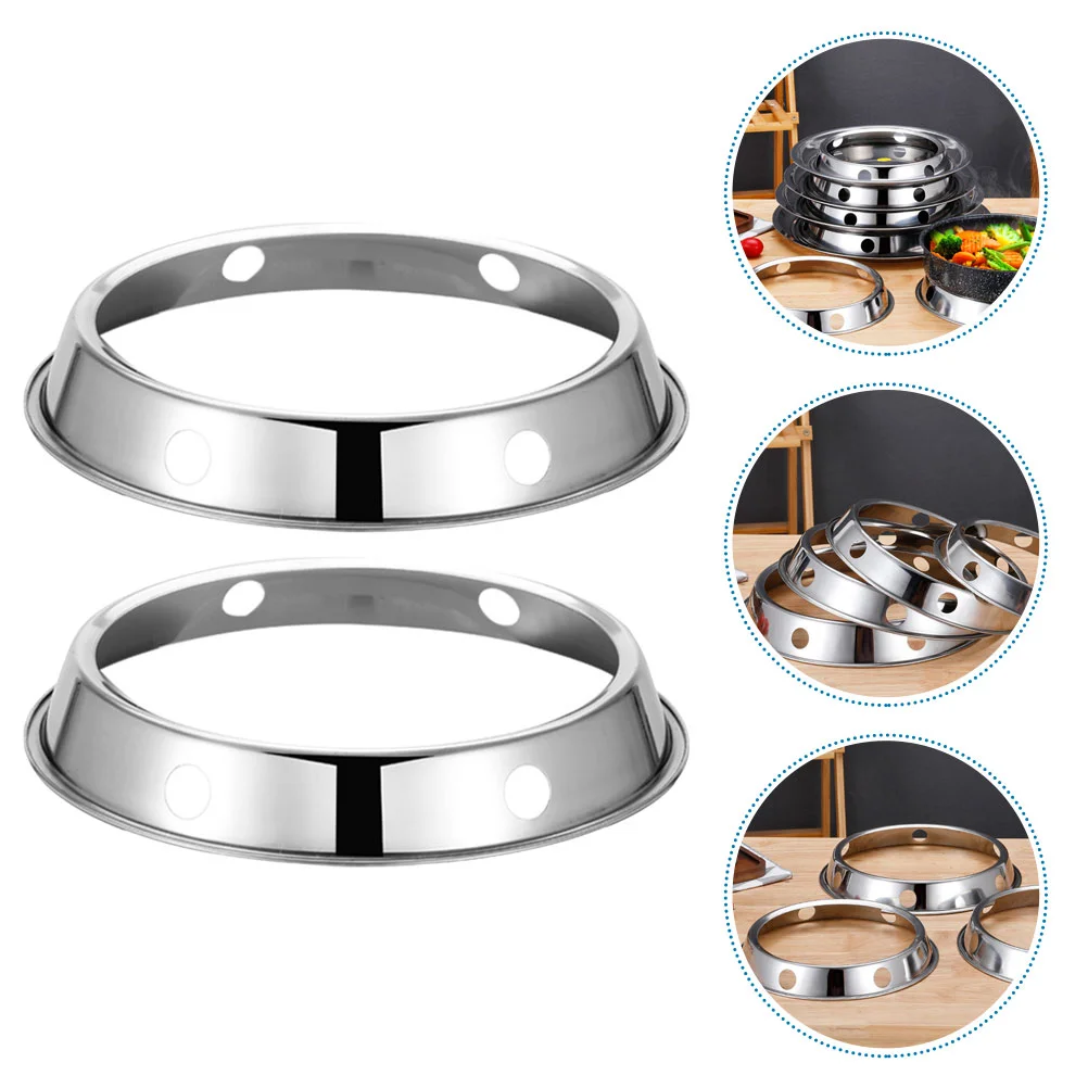 

2pcs Heat-resistant Non-slip Stable Stainless Steel Kitchen Wok Support Rack Gas Stove Stand Pot Stove Rack Wok Rack