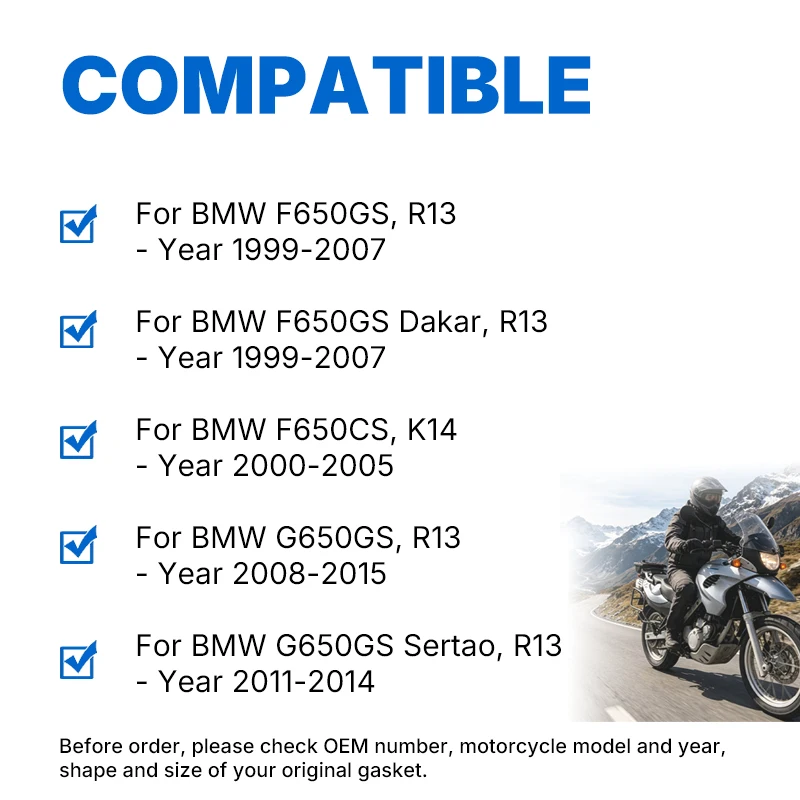 Фото Прокладка крышки клапанов мотоцикла для BMW F650GS Dakar G650GS 1999-2007 F650CS 11127652921, комплект для ремонта уплотнения крышки головки цилиндра №3