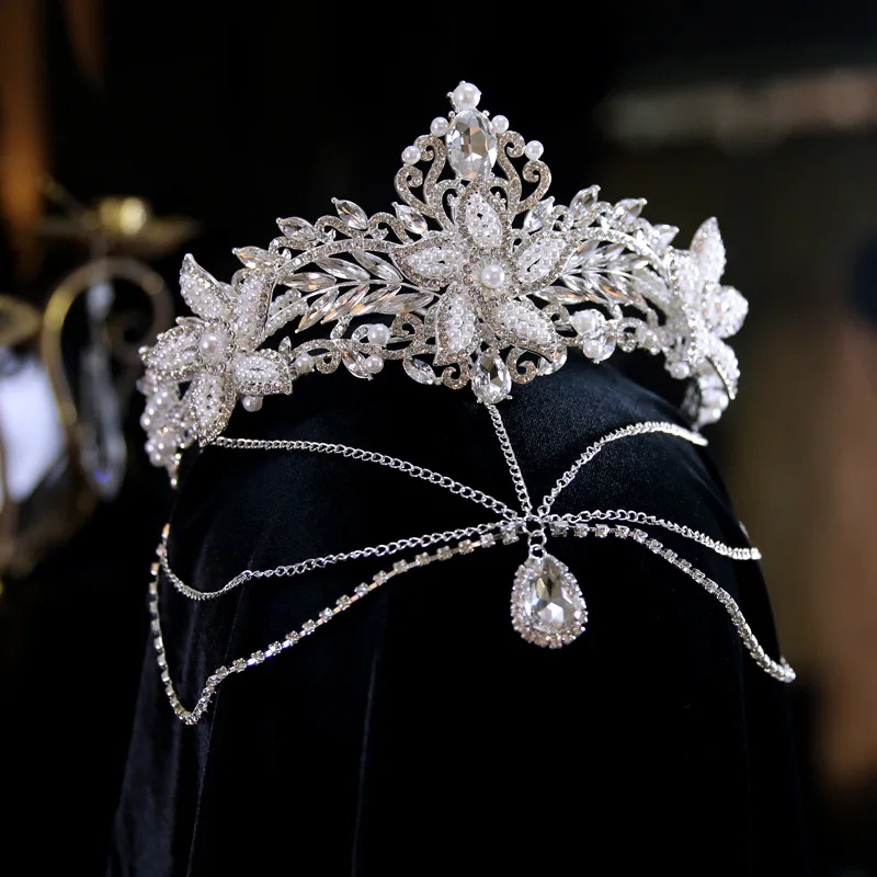 

Роскошная Корона невесты в стиле барокко, тиара, корона на день рождения, ретро, свадебное платье, ювелирные изделия, аксессуары, заколка для волос, модная классическая женская шпилька