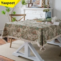 thick tablecloth oil proof tablecloth with tassel vintage rectangle dustproof table cover for picnic bbq home decor mantel mesa
