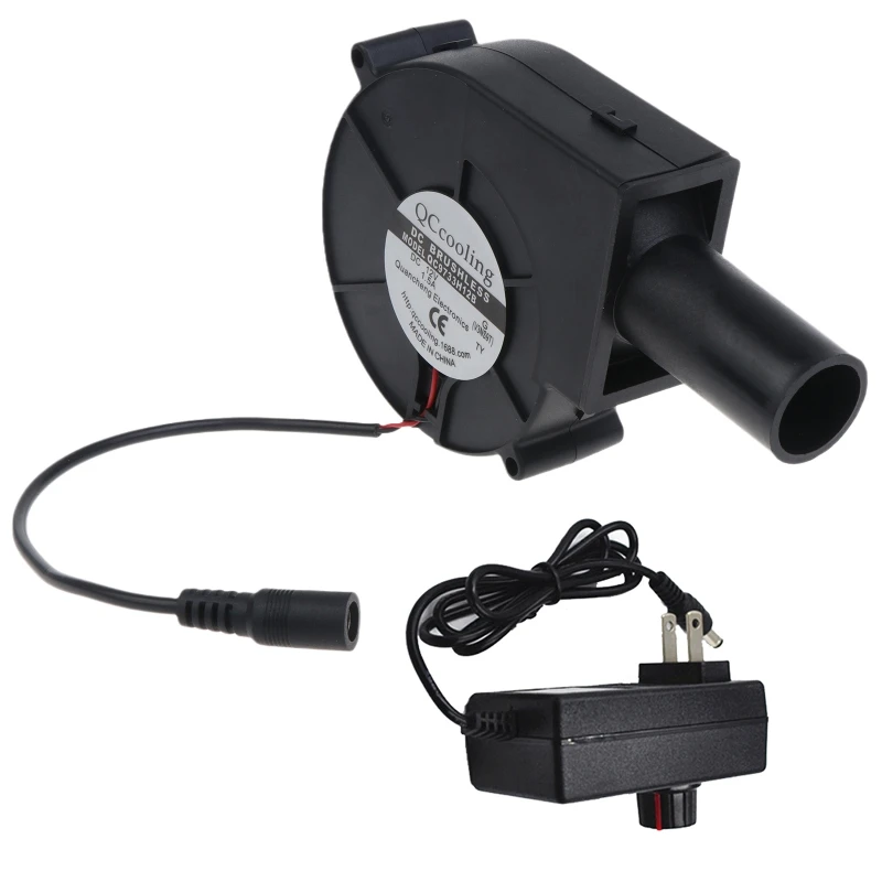 

12V Blower Fan High-Performance Efficiency 97x 97 x 33 mm Quiet Cooling Blower Starter Fan for Charcoal Picnic Camping P15F