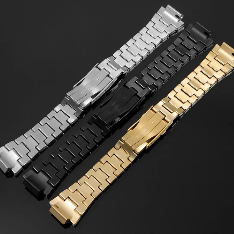 Watchband For Casio G-Shock Solid Fine Steel Watch Strap GW-5000 5035 DW5600 GWM5610 Men's Watch Chain 16mm
