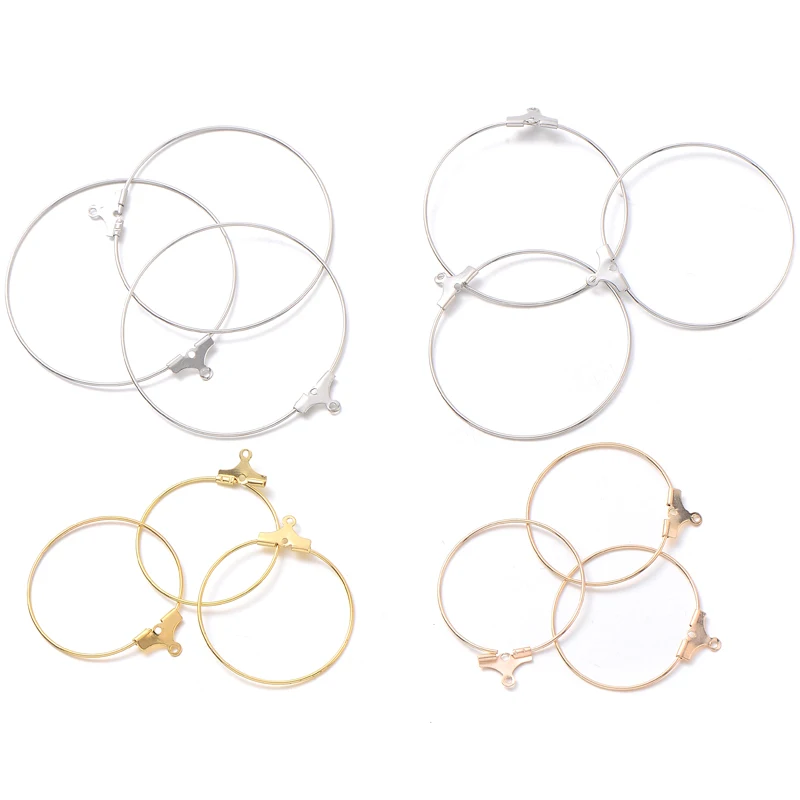 

30Pcs Electroplating Earring Round Hanger Earrings Hoop Earrings Pendant Pendant DIY Earring Jewelry Findings Accessories