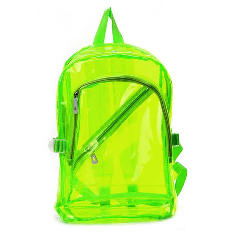 Women`s Clear Backpack Transparent PVC Backpack Waterproof Bags Student School bags - Purple