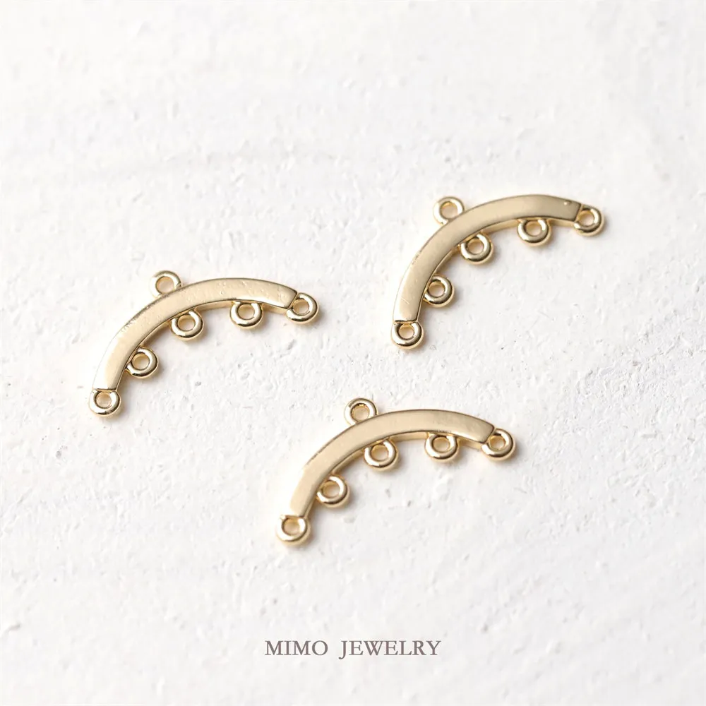 

Color Preserving Copper Plated Genuine Gold Tassel Pendant Head Curved Buckle DIY Earrings Headwear Handmade Accessories