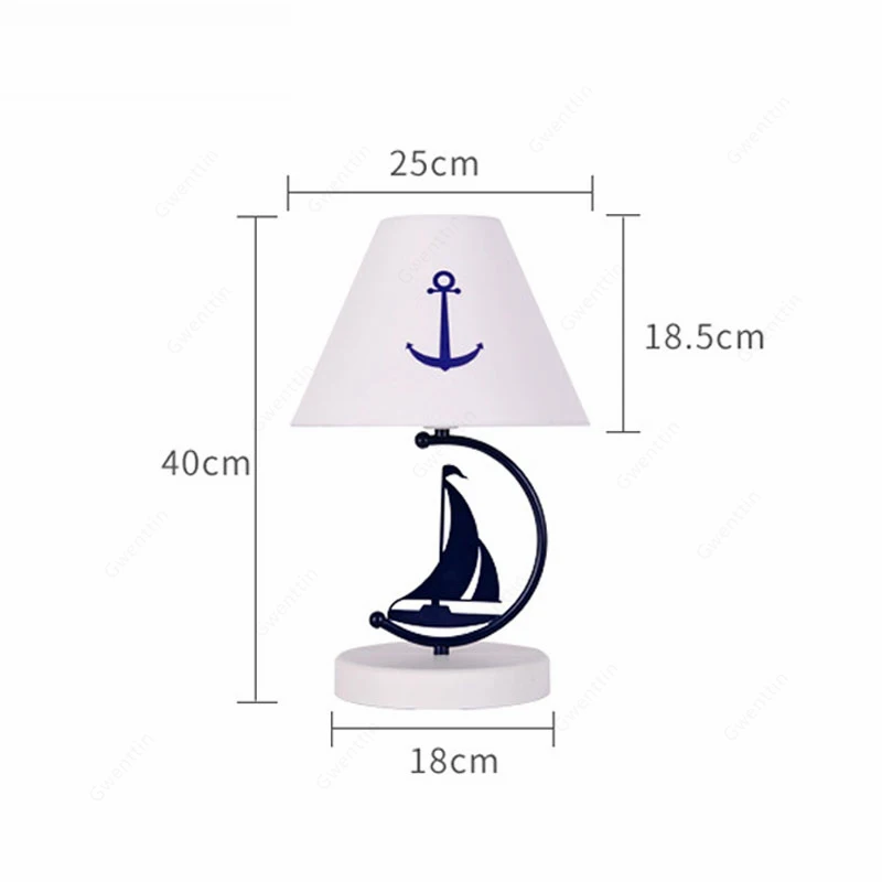 Настольная лампа в средиземноморском стиле с пиратским кораблем светодиодные