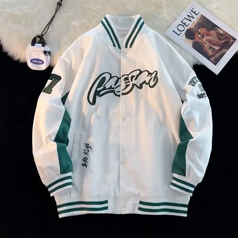 Модная винтажная бейсбольная куртка в американском стиле для мужчин