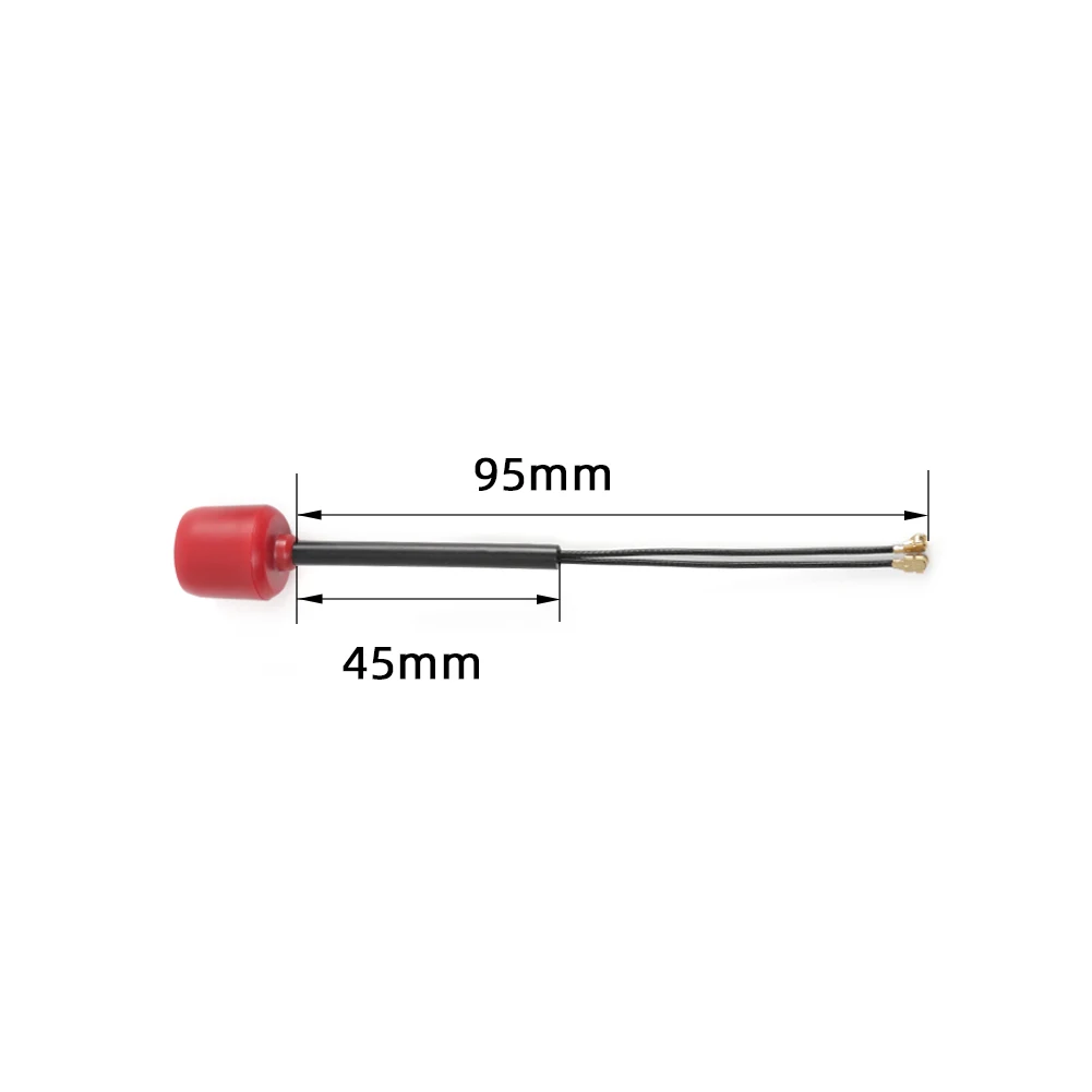 FlyFishRC Dual-Band 5.8Ghz/2.4Ghz UFL 95mm Red antenna for DJI O3