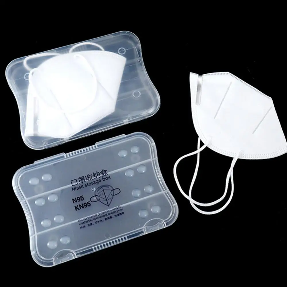 Пылезащитная пластиковая портативная коробка для маски рта KN95 N95 одноразовая