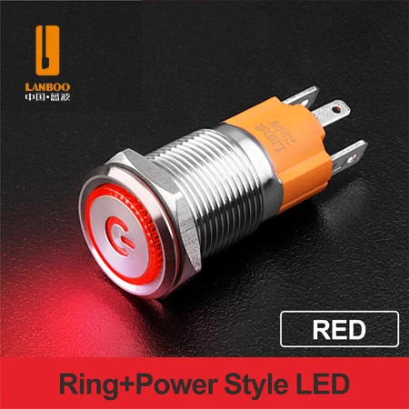 

Металлический кнопочный переключатель LANBOO 16мм 10А