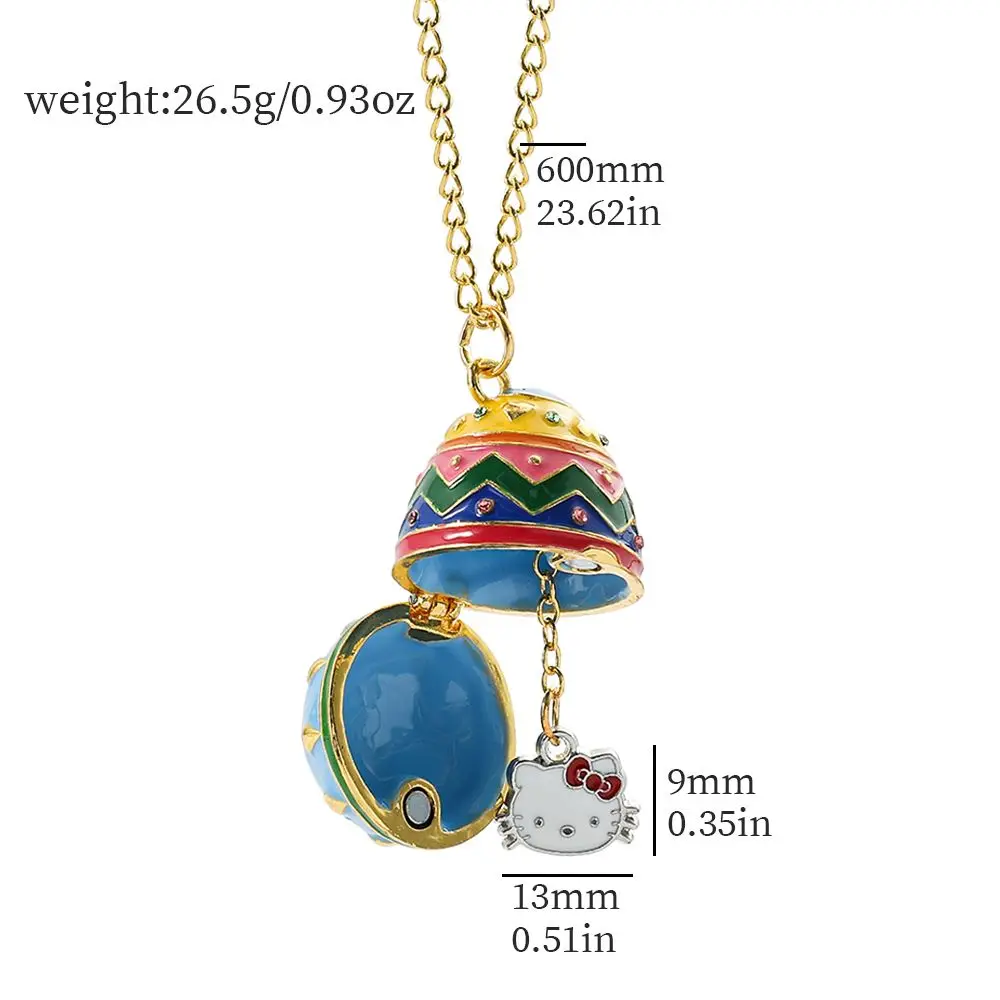 

2023 New Kawaii Sanrio Kuromi Stuff Necklace Egg Charms Cute Non-Fading Anime Cartoon Birthday Gift Accessories for Women Girls