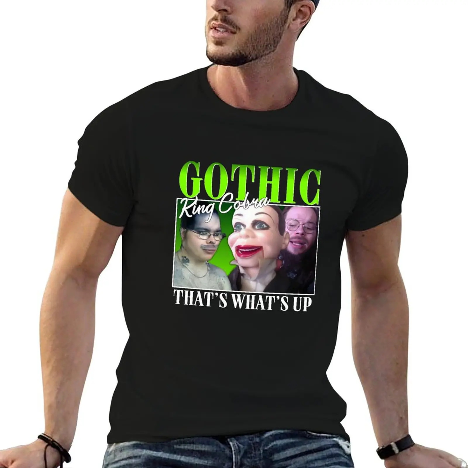 Фото Футболка KingCobraJFS Gothic King Cobra, мужская футболка из плотного хлопка, повседневные мужские футболки, хлопковая футболка для мужчин №1