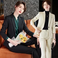 green apricot black autumn and winter new korean fashion temperament small suit womens business suit long sleeved suit formal w