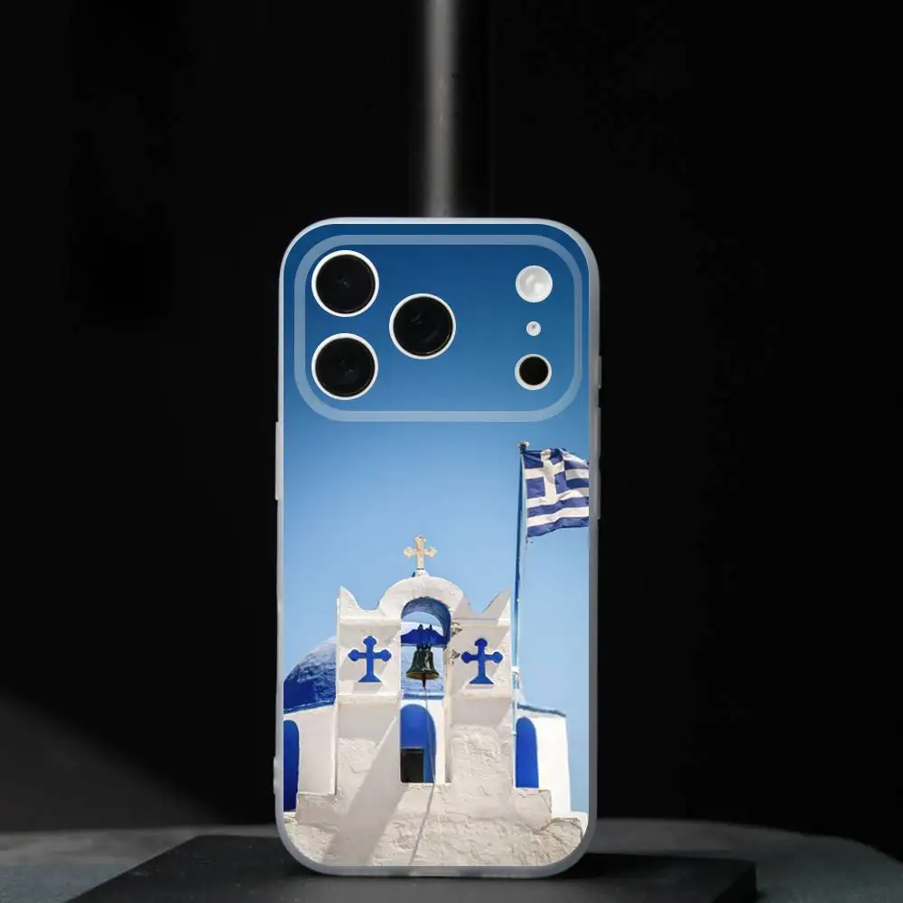 Фото Чехол для iPhone 17, 16, 15, 14, 13, 12, 11, Pro, Max, Plus, Mini, SE4, SE2 с магнитным креплением MagSafe и картой флага Греции №2